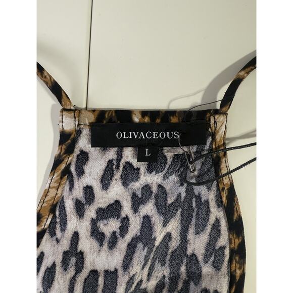 NWT-Olivaceous Large Nightlife Clubwear Cheetah Lace Tank Top Party Lingerie - Picture 4 of 7